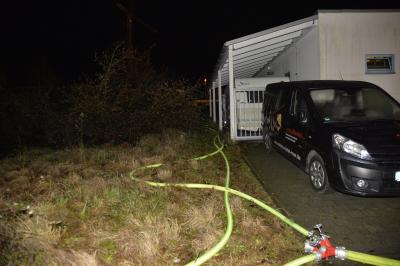 Murr: Papiertonnenbrand an einem Gebaeude